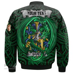 ScotsTee Shop Irish Orpen Coat of Arms Irish Jacket Family Crest Green Dragon Of Ireland Bomber Jacket