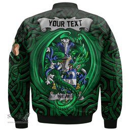 ScotsTee Shop Irish Nevins or McNevins Coat of Arms Irish Jacket Family Crest Green Dragon Of Ireland Bomber Jacket