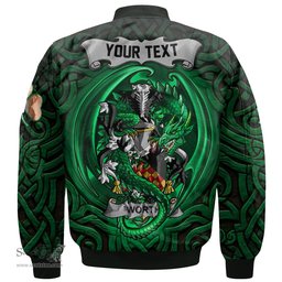 ScotsTee Shop Irish Worth or McWorth Coat of Arms Irish Jacket Family Crest Green Dragon Of Ireland Bomber Jacket
