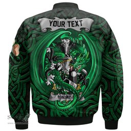 ScotsTee Shop Irish Timmins Coat of Arms Irish Jacket Family Crest Green Dragon Of Ireland Bomber Jacket