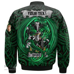ScotsTee Shop Irish Rawlins Coat of Arms Irish Jacket Family Crest Green Dragon Of Ireland Bomber Jacket