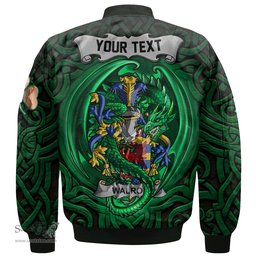 ScotsTee Shop Irish Walron Coat of Arms Irish Jacket Family Crest Green Dragon Of Ireland Bomber Jacket
