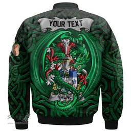 ScotsTee Shop Irish Trench Coat of Arms Irish Jacket Family Crest Green Dragon Of Ireland Bomber Jacket