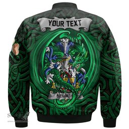 ScotsTee Shop Irish Seward Coat of Arms Irish Jacket Family Crest Green Dragon Of Ireland Bomber Jacket