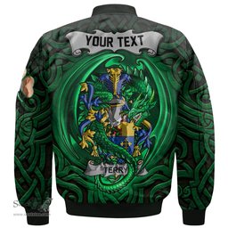 ScotsTee Shop Irish Terry Coat of Arms Irish Jacket Family Crest Green Dragon Of Ireland Bomber Jacket