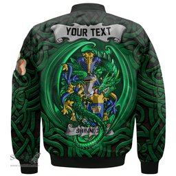 ScotsTee Shop Irish Shinnick Coat of Arms Irish Jacket Family Crest Green Dragon Of Ireland Bomber Jacket