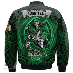 ScotsTee Shop Irish Tempest Coat of Arms Irish Jacket Family Crest Green Dragon Of Ireland Bomber Jacket