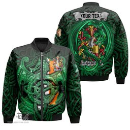 ScotsTee Shop Irish Pennefather Coat of Arms Irish Jacket Family Crest Green Dragon Of Ireland Bomber Jacket
