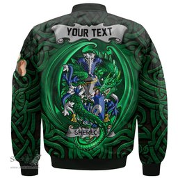 ScotsTee Shop Irish Sherlock Coat of Arms Irish Jacket Family Crest Green Dragon Of Ireland Bomber Jacket