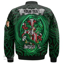 ScotsTee Shop Irish Ruthven Coat of Arms Irish Jacket Family Crest Green Dragon Of Ireland Bomber Jacket