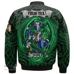 ScotsTee Shop Irish Turnly or Turnley Coat of Arms Irish Jacket Family Crest Green Dragon Of Ireland Bomber Jacket