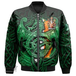 ScotsTee Shop Irish Rowe Coat of Arms Irish Jacket Family Crest Green Dragon Of Ireland Bomber Jacket