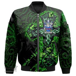 ScotsTee Shop Irish Bareth Coat of Arms Irish Jacket Family Crest Celtic Cross And Dragon Bomber Jacket