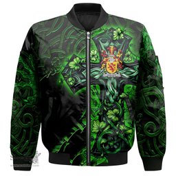 ScotsTee Shop Irish Colley or McColley Coat of Arms Irish Jacket Family Crest Celtic Cross And Dragon Bomber Jacket
