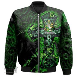 ScotsTee Shop Irish Connor or O Connor Sligo Coat of Arms Irish Jacket Family Crest Celtic Cross And Dragon Bomber Jacket