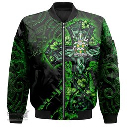 ScotsTee Shop Irish Coffey or O Coffey Coat of Arms Irish Jacket Family Crest Celtic Cross And Dragon Bomber Jacket