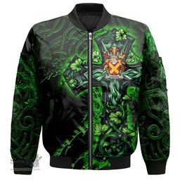 ScotsTee Shop Irish Farren or O Farren Coat of Arms Irish Jacket Family Crest Celtic Cross And Dragon Bomber Jacket