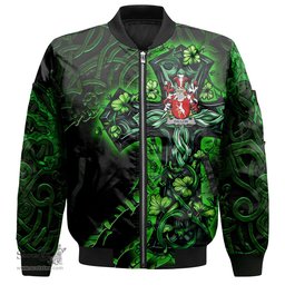ScotsTee Shop Irish Fallon or O Fallon Coat of Arms Irish Jacket Family Crest Celtic Cross And Dragon Bomber Jacket
