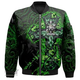 ScotsTee Shop Irish Forstall Coat of Arms Irish Jacket Family Crest Celtic Cross And Dragon Bomber Jacket