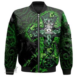 ScotsTee Shop Irish Denn Coat of Arms Irish Jacket Family Crest Celtic Cross And Dragon Bomber Jacket