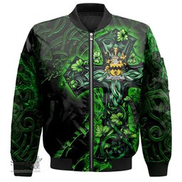ScotsTee Shop Irish Morris Coat of Arms Irish Jacket Family Crest Celtic Cross And Dragon Bomber Jacket