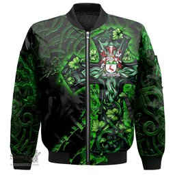 ScotsTee Shop Irish McDevitt Coat of Arms Irish Jacket Family Crest Celtic Cross And Dragon Bomber Jacket