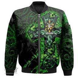 ScotsTee Shop Irish Kielty ot O Quilty Coat of Arms Irish Jacket Family Crest Celtic Cross And Dragon Bomber Jacket
