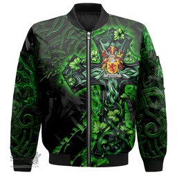 ScotsTee Shop Irish McHale or MacHale Coat of Arms Irish Jacket Family Crest Celtic Cross And Dragon Bomber Jacket