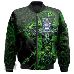 ScotsTee Shop Irish Kyne or O Kyne Coat of Arms Irish Jacket Family Crest Celtic Cross And Dragon Bomber Jacket