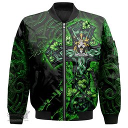 ScotsTee Shop Irish Lyndon or Gindon Coat of Arms Irish Jacket Family Crest Celtic Cross And Dragon Bomber Jacket
