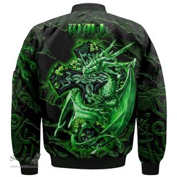 ScotsTee Shop Irish Wall Coat of Arms Irish Jacket Family Crest Celtic Cross And Dragon Bomber Jacket