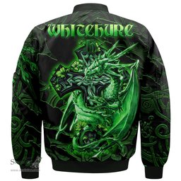 ScotsTee Shop Irish Whitchurch Coat of Arms Irish Jacket Family Crest Celtic Cross And Dragon Bomber Jacket