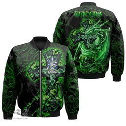 ScotsTee Shop Irish Waters Coat of Arms Irish Jacket Family Crest Celtic Cross And Dragon Bomber Jacket