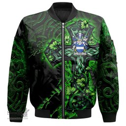 ScotsTee Shop Irish Vyan Coat of Arms Irish Jacket Family Crest Celtic Cross And Dragon Bomber Jacket