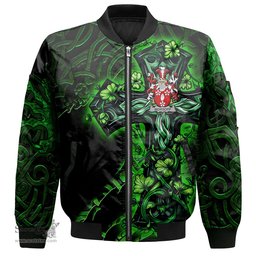 ScotsTee Shop Irish Worsopp Coat of Arms Irish Jacket Family Crest Celtic Cross And Dragon Bomber Jacket
