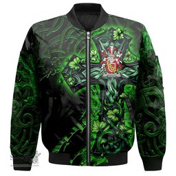 ScotsTee Shop Irish Quigley or O Quigley Coat of Arms Irish Jacket Family Crest Celtic Cross And Dragon Bomber Jacket