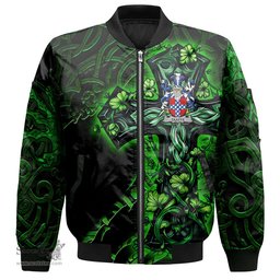 ScotsTee Shop Irish Taaffe Coat of Arms Irish Jacket Family Crest Celtic Cross And Dragon Bomber Jacket