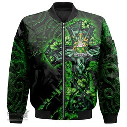 ScotsTee Shop Irish Rooney or O Rooney Coat of Arms Irish Jacket Family Crest Celtic Cross And Dragon Bomber Jacket