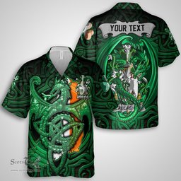 ScotsTee Shop Irish Callaghan or O Callaghan Coat of Arms Irish Shirt Family Crest Green Dragon Of Ireland Short Sleeve Shirt