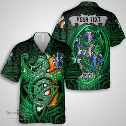 ScotsTee Shop Irish Cotter or MacCotter Coat of Arms Irish Shirt Family Crest Green Dragon Of Ireland Short Sleeve Shirt