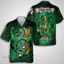 ScotsTee Shop Irish Bury or Berry Coat of Arms Irish Shirt Family Crest Green Dragon Of Ireland Short Sleeve Shirt