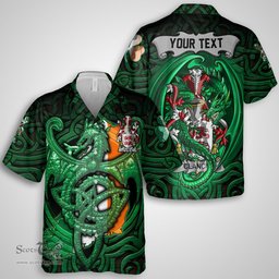 ScotsTee Shop Irish Clancy or McClancy Coat of Arms Irish Shirt Family Crest Green Dragon Of Ireland Short Sleeve Shirt