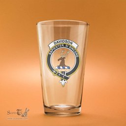 ScotsTee Shop Scottish Davidson Tulloch Dress Clan Crest Scottish Beer Glass