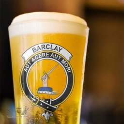 ScotsTee Shop Scottish Barclay Hunting Ancient Clan Crest Scottish Beer Glass