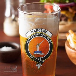 ScotsTee Shop Scottish Barclay Dress Modern Clan Crest Scottish Beer Glass