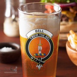 ScotsTee Shop Scottish Bell of the Borders Clan Crest Scottish Beer Glass