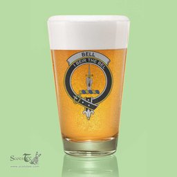 ScotsTee Shop Scottish Bell of the Borders Clan Crest Scottish Beer Glass