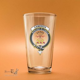 ScotsTee Shop Scottish Cameron of Lochiel Modern Clan Crest Scottish Beer Glass