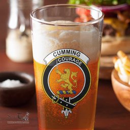 ScotsTee Shop Scottish Cumming Hunting Modern Clan Crest Scottish Beer Glass