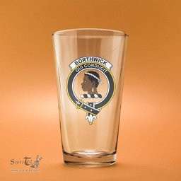 ScotsTee Shop Scottish Borthwick Dress Ancient Clan Crest Scottish Beer Glass